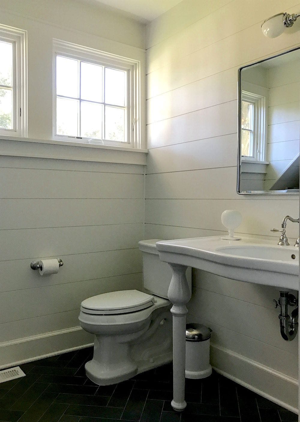 renovated barn- simple bathroom-interior designer - home stager - Lotte Meister - Rye, NY