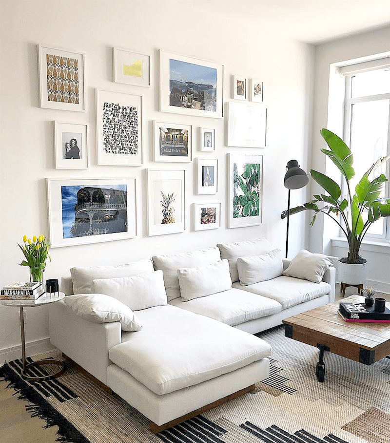 Ashley Chapman on instagram beautiful contemporary art wall and sectional