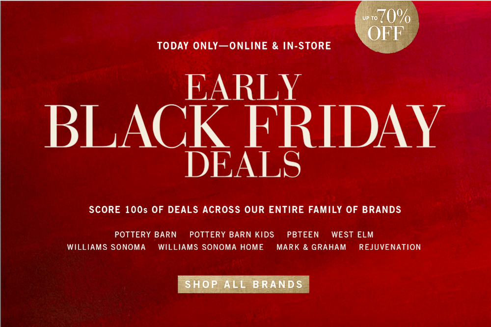 early black friday williams sonoma brands Laurel Home