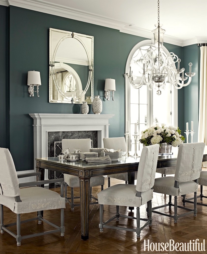 via House Beautiful - dining room- Benjamin Moore night train - photo Marshall Watson - No fail paint colors