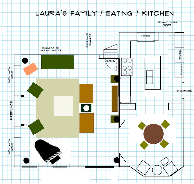 Laura family room kitchen