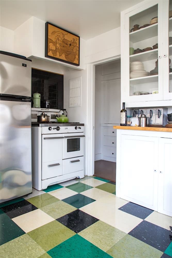 Eclectic mystic home - linoleum kitchen floor - best kitchen floor - Apartment Therapy photo - Bethany Nauert