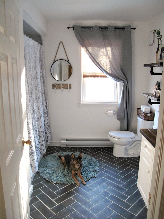 Shark Tails - cool vinyl tile bathroom - best kitchen floor - best bathroom floor