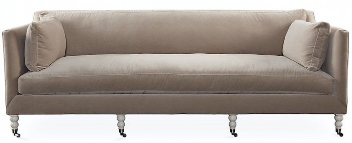 Robin Bruce Madeline sofa taupe velvet - classic sofas