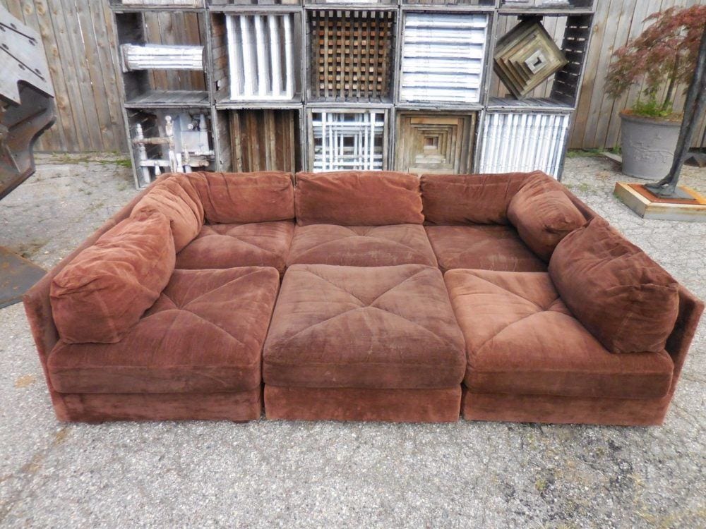 70s gross pit sectional sofa