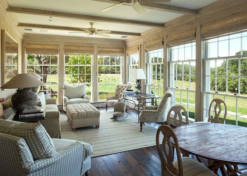 Curtis and Windham architects - sunroom elegantly furnished sunroom