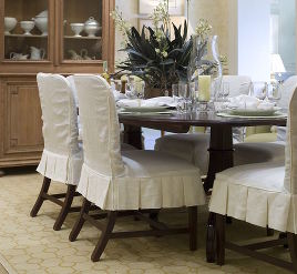 Mrs. Howard Slipcovers dining chairs