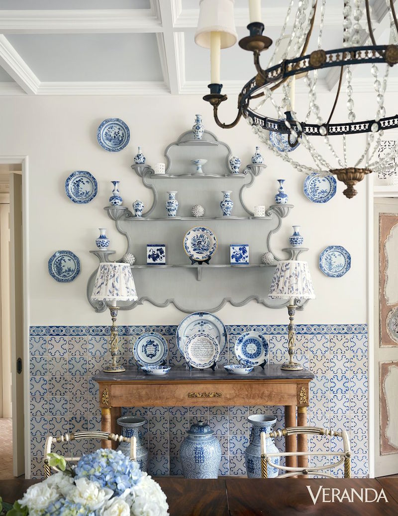 Veranda designer Cathy Kincaid-decorating with plates - photo-James Merrell