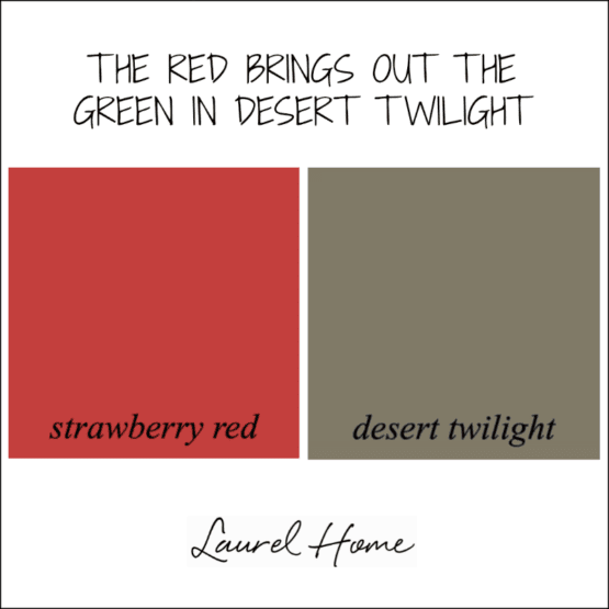 Benjamin Moore Strawberry Red and Desert Twilight