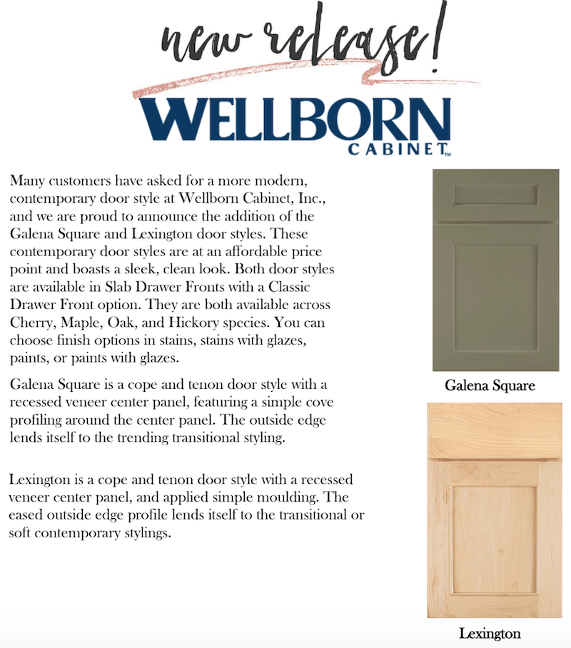 Wellborn Door styles new KBIS 2019