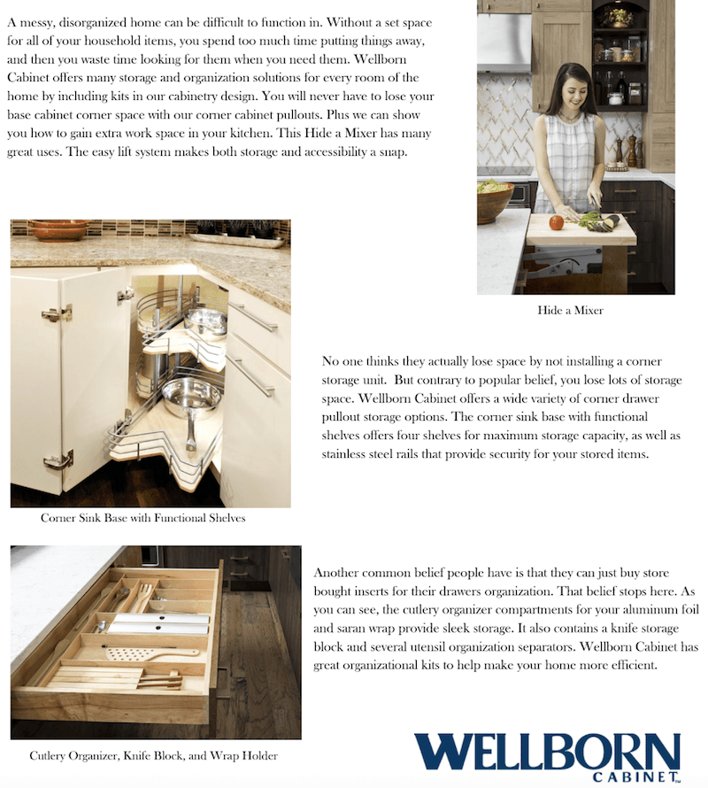 Wellborn Cabinetry - organizational drawers 