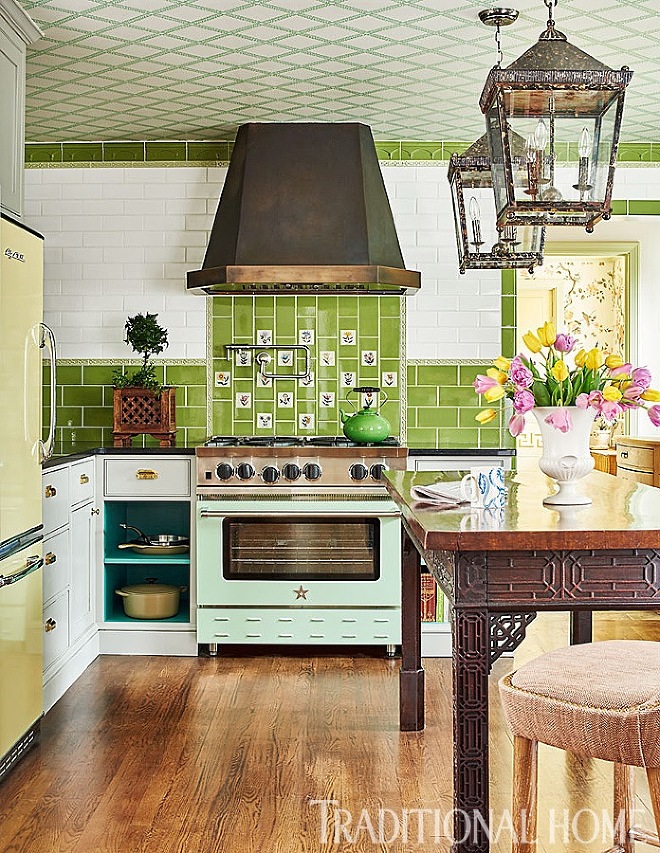 Madcap Cottage kitchen at home via Traditional Home - photo - Dustin Peck