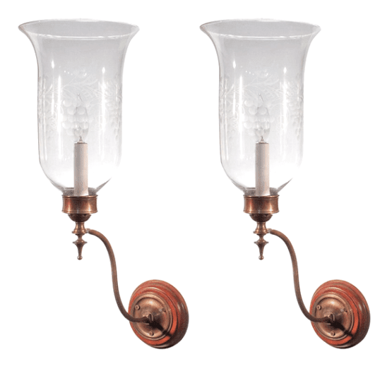 First Dibs Antique English Hurricane Sconces