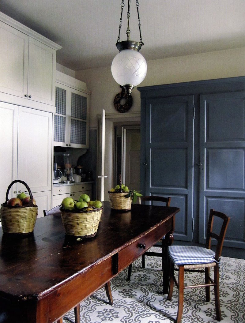 Studio Peregalli - Timeless Kitchen - encaustic cement floor - antique table #unkitchen