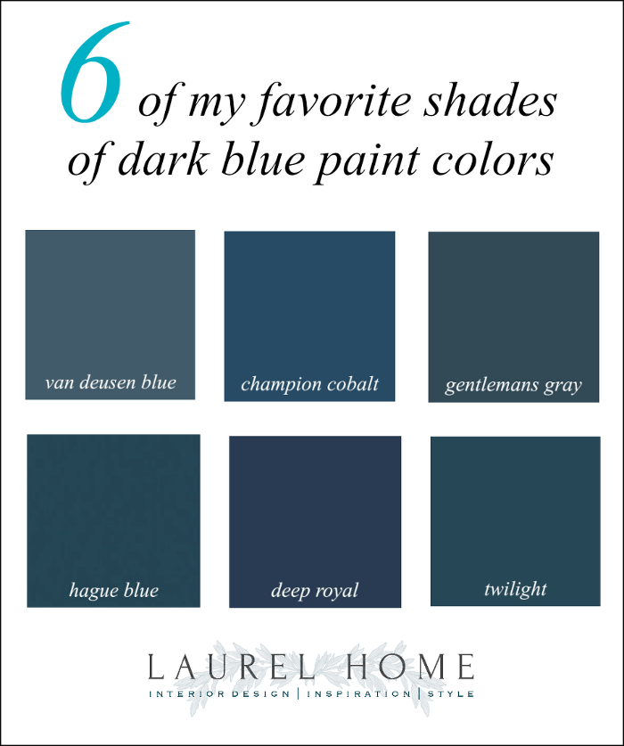 Six favorite shades of rhe best dark blue paint colors