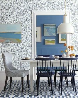 Newbury_Tucker_Priano Wallpaper - Serena and Lily - blue and white color scheme