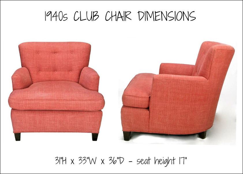 1940s club chair dimensions