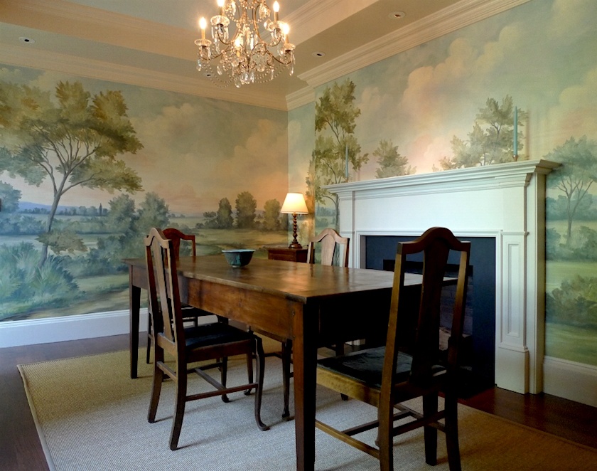 Susan Harter - scenic wallpaper murals - fabulous dining room