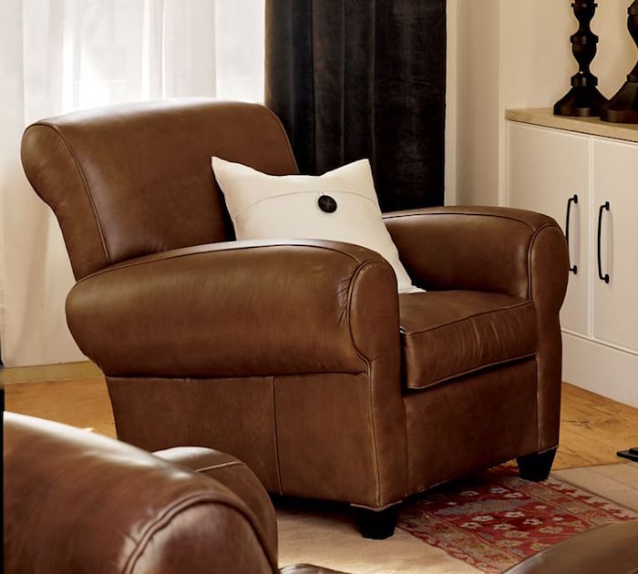 manhattan-leather-recliner-chair - pottery barn