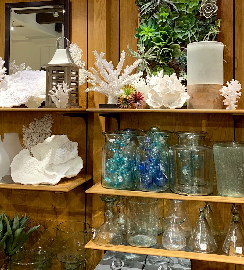 Pottery Barn - The Westchester mall - White Plains New York - faux coral summer accessories