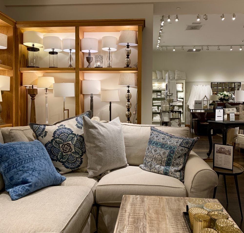 Pottery Barn - The Westchester mall - White Plains New York - pillows lamps