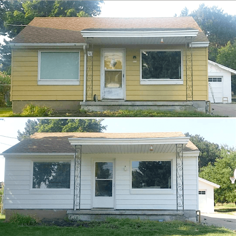 @asmallandsimplehouse on instagram before and after paint job exterior