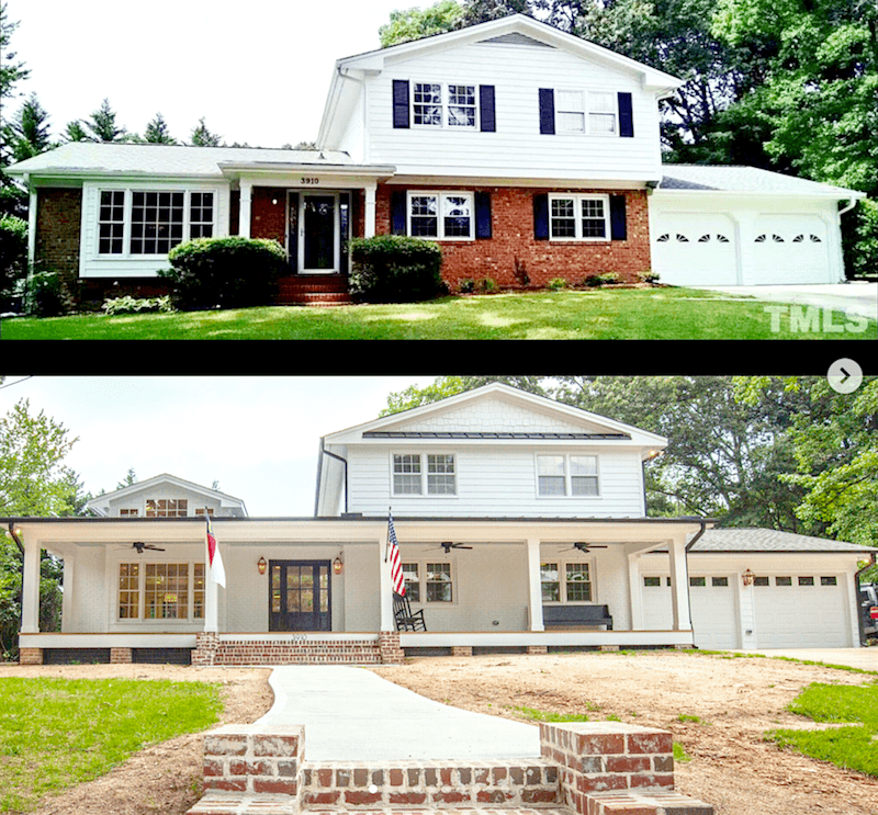 @oldoakconstruction - Raleigh North Carolina via instagram - before and after split level and raised ranch home