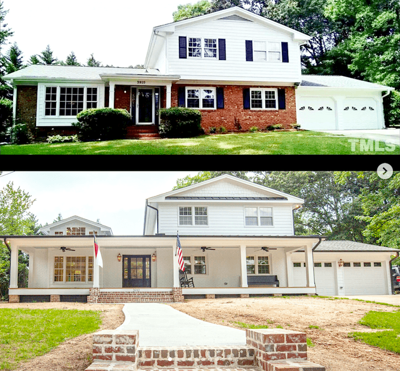 split level homes before and after