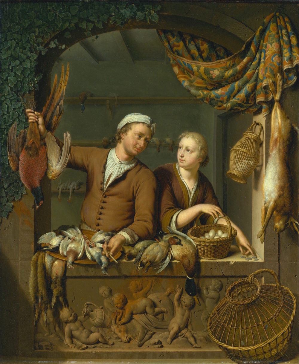 mieris, willem van the poult - genre scene - sotheby's - window treatment styles
