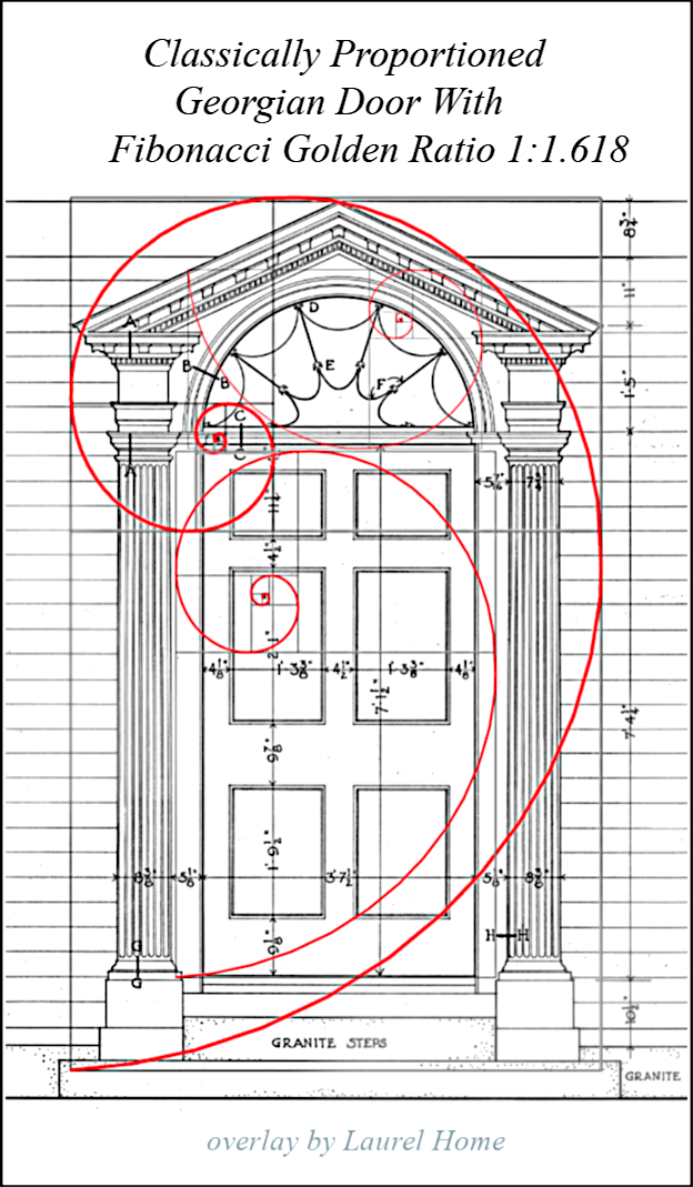 classically proportioned Georgian door with Fibonacci Golden ratio - decorating questions