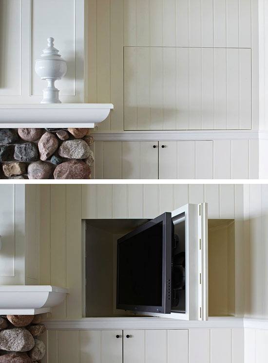 hide the TV - design - Tom Stringer - Via Traditional Home