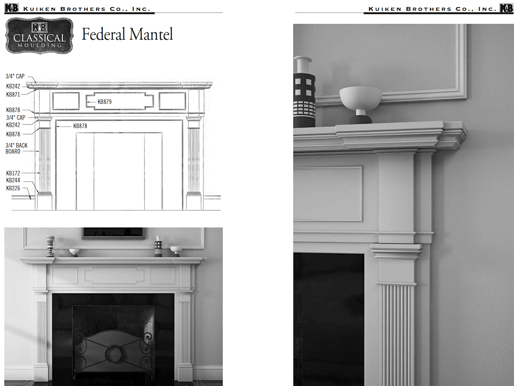 Kuiken brothers - gorgeous fireplace mantels - mouldings - correct classical proportions