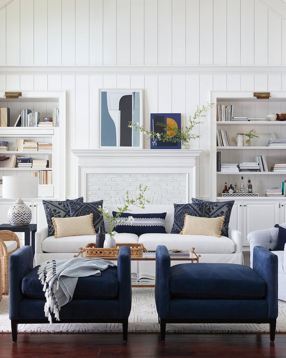 Serena and Lily Furniture - beautiful fireplace mantel
