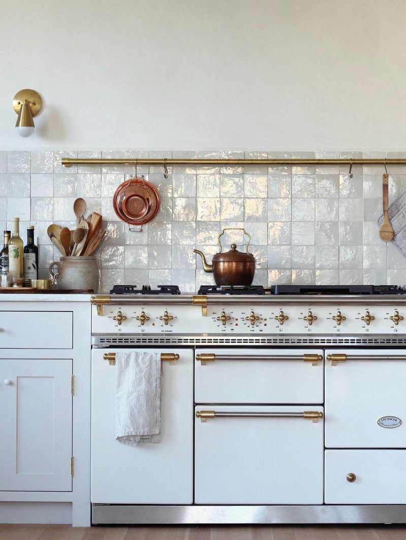 zellige tile - lacanche range - oh my - photo - Sal Taylor Kydd - via Architectural Digest - subway tile substitute