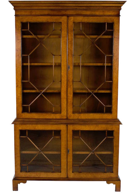 Burled Walnut Glass Door Breakfront Bookcase - Elegant reproduction furniture - English Classics - Shop - Etsy