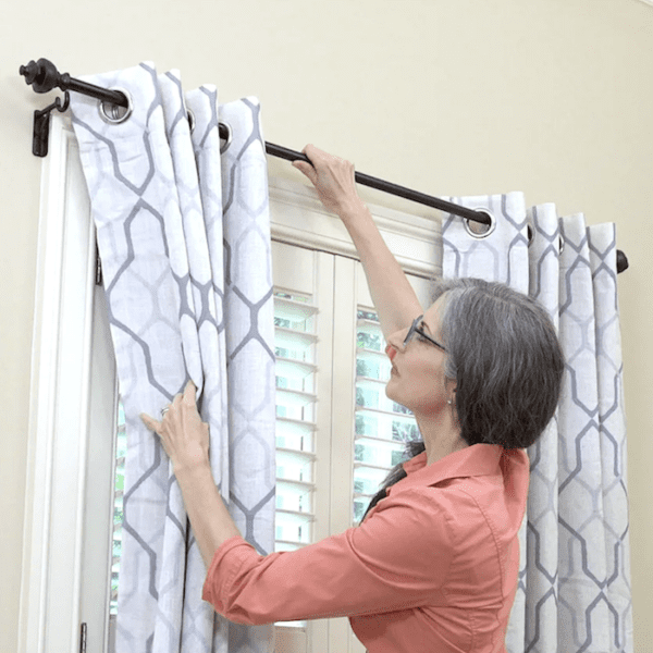 2 Self Adhesive Curtain Rod Hook Hanging Bracket Adjustable, Blue