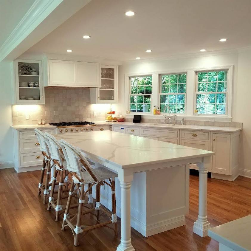 Larchmont kitchen remodel - Serena and Lily Riviera counter stools