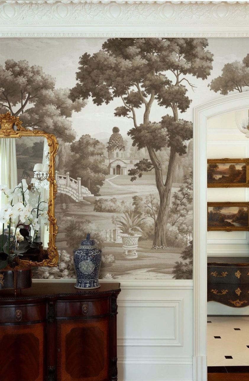 Grisaille wall mural- Paul Montgomery