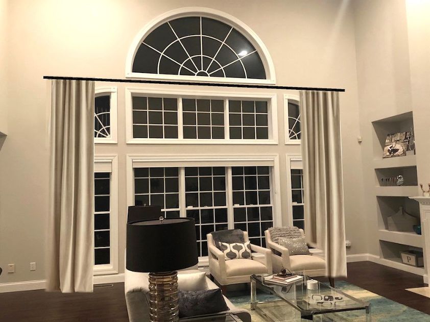 Difficult Windows Window Treatment, Two Story Living Room Curtains