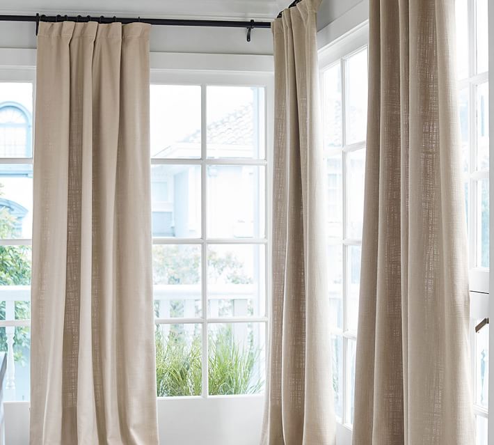 cotton-basketweave-curtain-curtains for corner windows