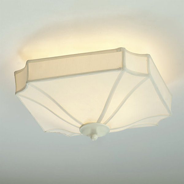 cut corner semi-flush mount ceiling light - shades of light - living room lighting