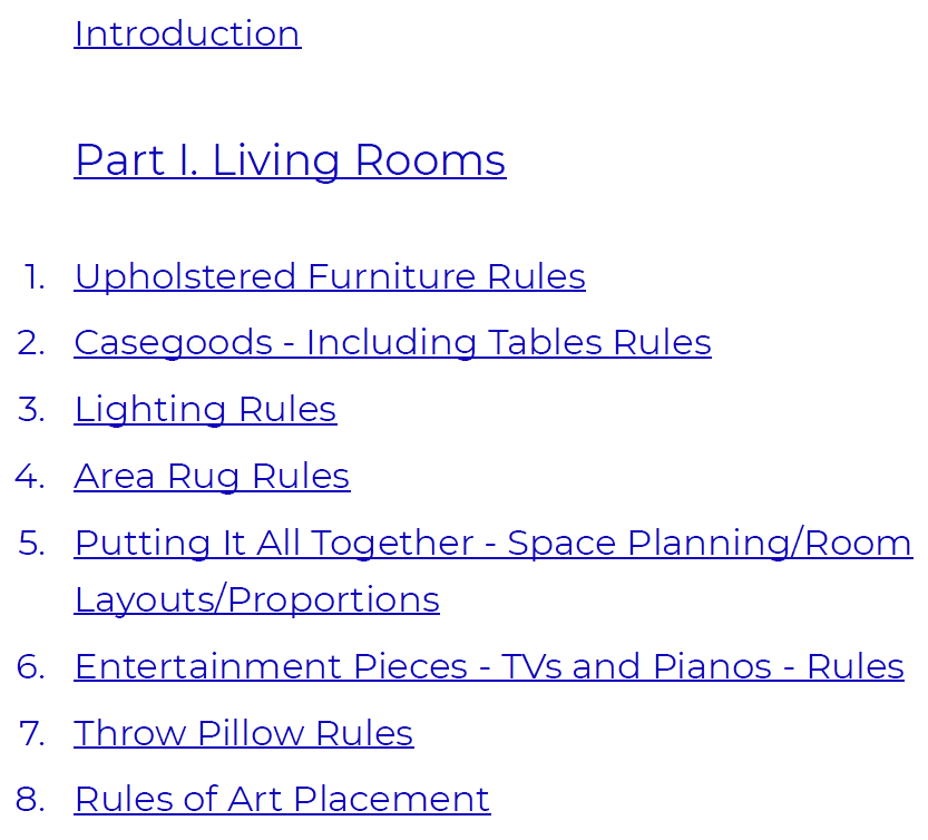 Table of Contents Living Room Interior Design Rules