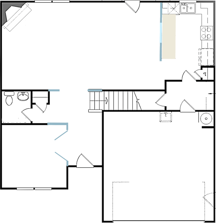 Floor plan no furniture - easy renovation