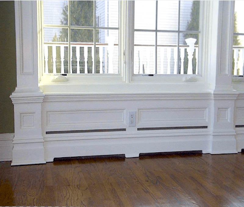 Sunrise Baseboard heater integrated into mouldings