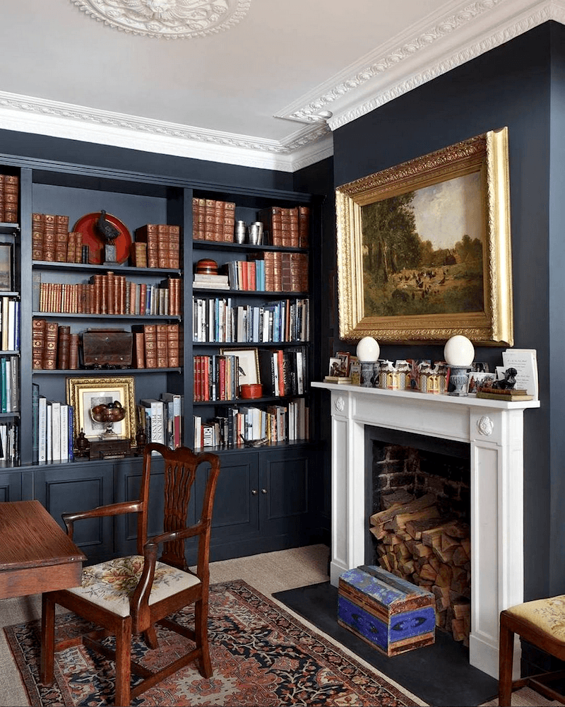 drab paint colors-via @houseandgardenuk on instagram @jamb_london - @farrowandball Railings wall color - Colorful rooms