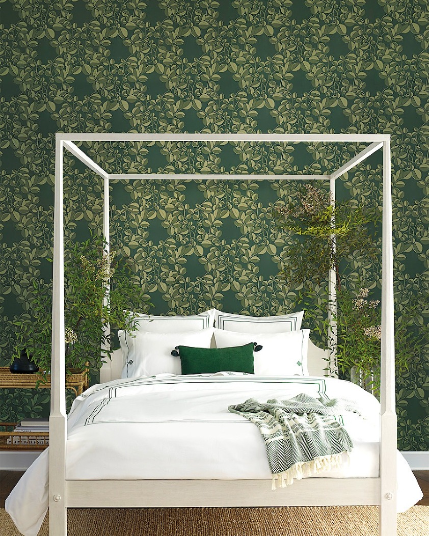 Valley Wallpaper in Green by Serena & Lily