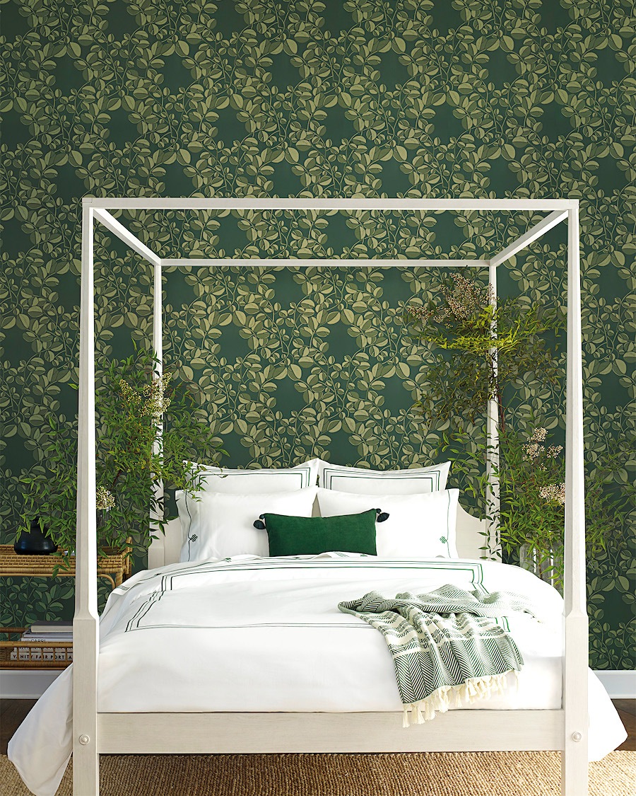 Valley Wallpaper in Green by Serena & Lily