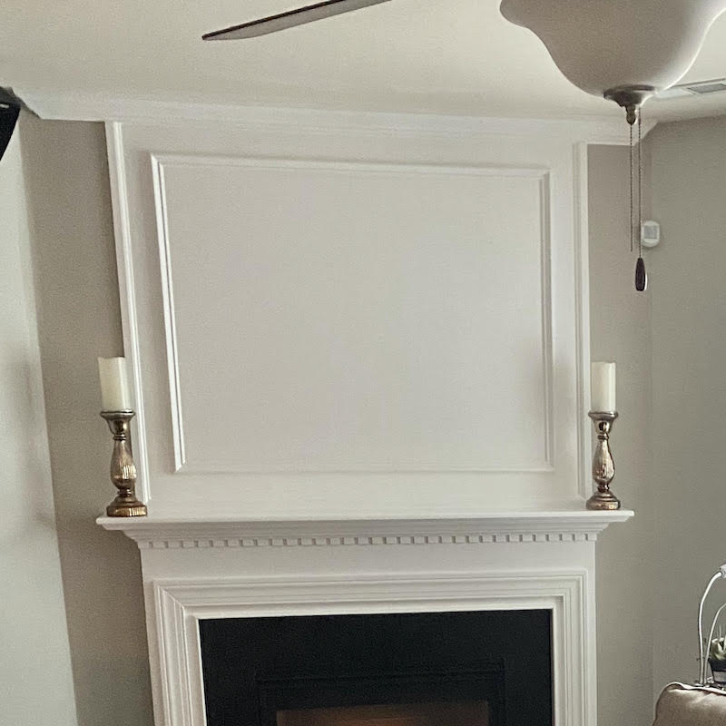 fireplace moulding issue - gray walls