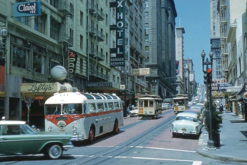 San_Francisco_-_Powell_Street_(1959) photo Roger Wollstadt via Wikimedia