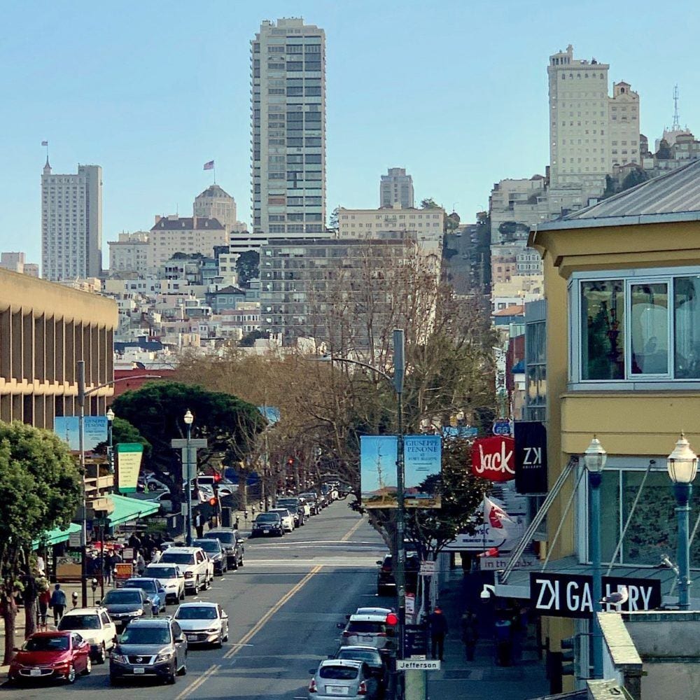 View of Russian Hill from Alioto's San Francisco